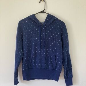 Aerie Blue Polka Dot Hoodie Sweatshirt Medium